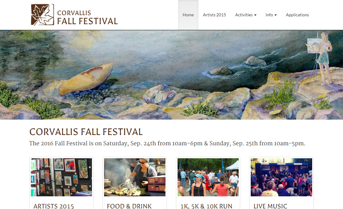 Corvallis fall festival website example